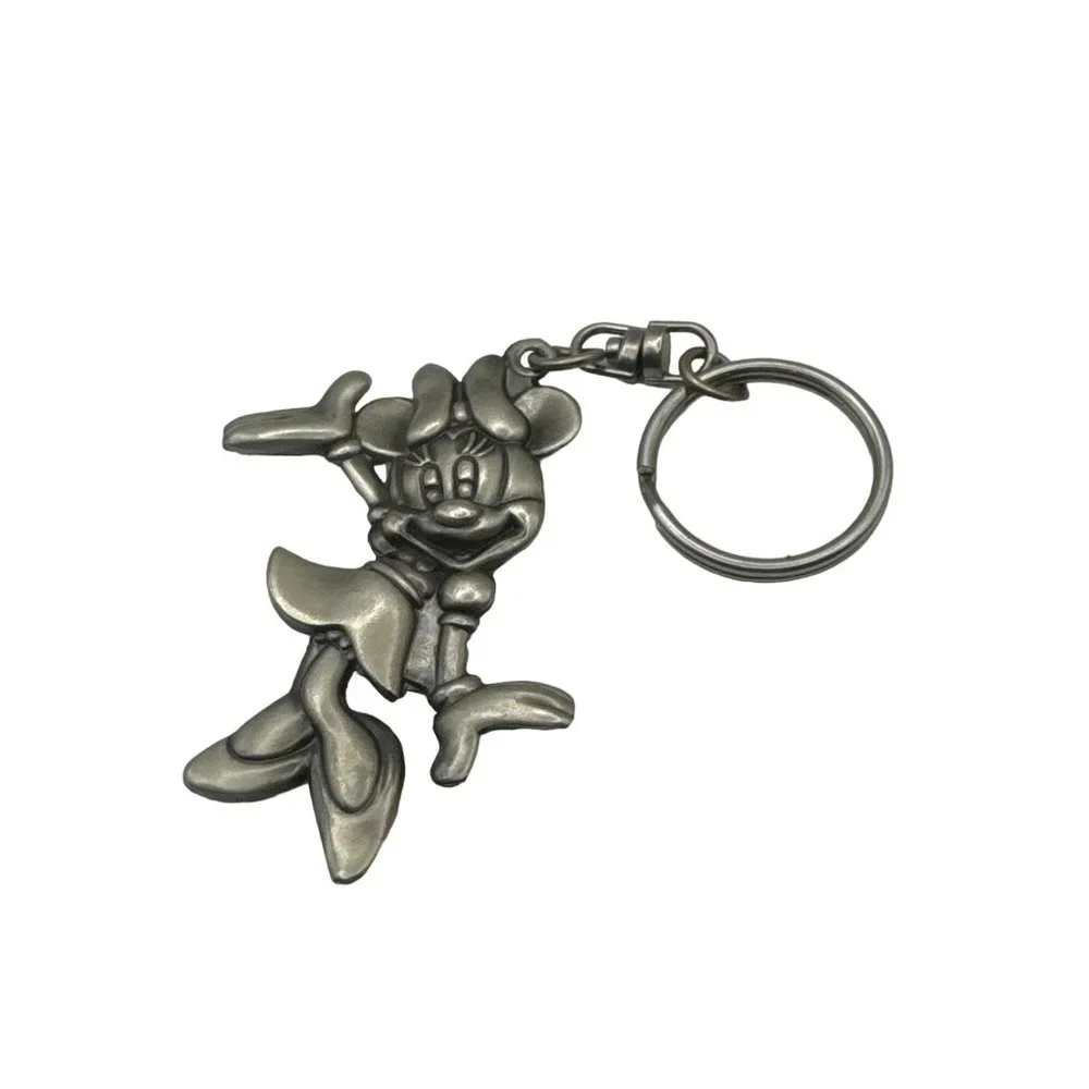 Disney Minnie Mouse Keychain Metal Plate Key Ring